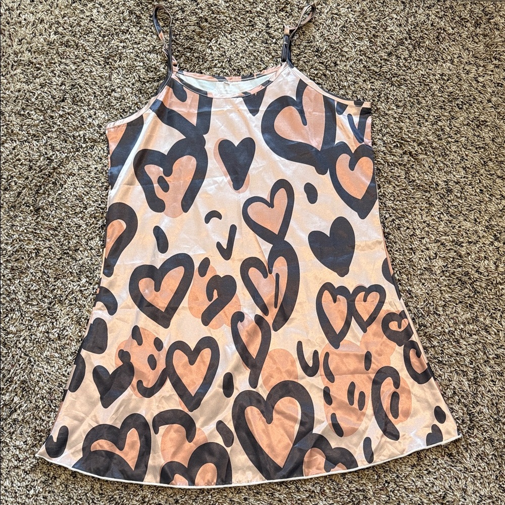 Heart Patterned Sleep Gown